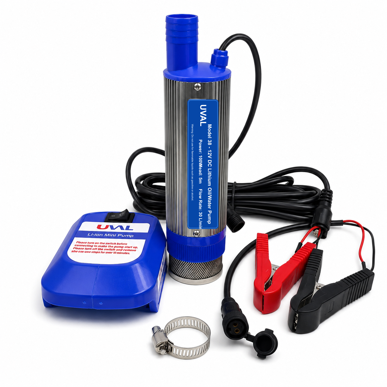UVAL Model 38 dual-use DC oil and water transfer pump
